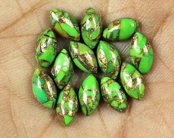 Green Copper Turquoise Cabochon Gemstone,Marquise Shape 3x6mm to 8x16mm Copper Turquoise Gemstone,Stone For Making Jewelry, Mojave Turquoise