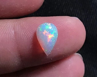 Natural Ethiopian Fire Opal Cabochon-Pear Shape-Welo fire Opal Gemstone-Making For Jewelry -Size-6x9mm, AAA Quality Pear Cabochon Opal Gems
