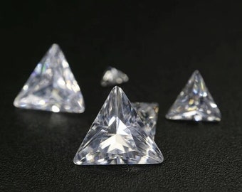 AAA White D E Color Brilliant Cut Trillion Loose Moissanite Gemstone, Pass Diamond test,11mm to 15mm Trillion Brilliant Cut Moissanite Stone