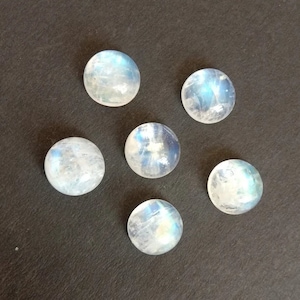 AAA 6mm Rainbow Moonstone Cabochons: Round Loose Gemstone Lot
