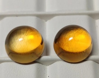 7mm, 8mm, 9mm, 10mm Citrine Cabochon Round Gemstone, Golden Citrine round cabochon gemstone, AAA Quality, Citrine Cabochon Round Gemstone