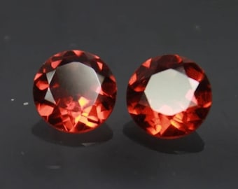 AAA+ Top Quality Garnet, Wonderful Mozambique Red Garnet Pair Round Loose Gemstone, Lab Created 5mm,6mm,7mm Red Garnet Faceted Cut Gemstone