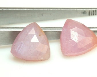 AAA Pink Opal 5mm - 15mm Stunning Natural Pink Opal Gemstone Trillion Smooth Flat Back Rose Cut AAA Quality Loose Gemstone For JewelryMaking