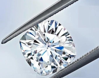 AAA White D E Color Brilliant Cut Cushion Loose Moissanite Gemstone, Pass Diamond test, 6mm Cushion Brilliant Cut Moissanite Loose GemStone
