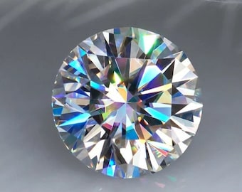 AAA White D E Color Brilliant Cut Round Loose Moissanite Gemstone, Pass Diamond test,15x15mm to 20x20mm Round Brilliant Cut Moissanite Stone