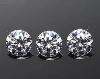 AAA White D E Color Brilliant Cut Round Loose Moissanite Gemstone  1ct * Clarity VVS1 * Size 6.5mm * Round Faceted Cut * Loose Cut Gemstone