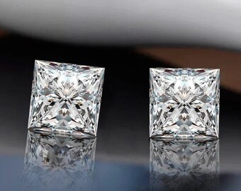 AAA White D E Color Brilliant Cut Square Loose Moissanite Gemstone, Pass Diamond test,6x6mm to 10x10mm Square Brilliant Cut Moissanite Stone