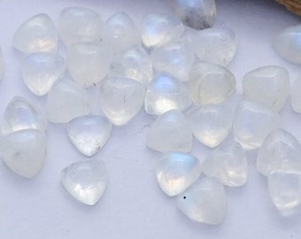 AAA+Quality 10mm Natural Trillion Moonstone Cabochon CALIBRATED Loose Gemstone Natural Moonstone Gemstone For Jewelry Making Flashy Gemstone