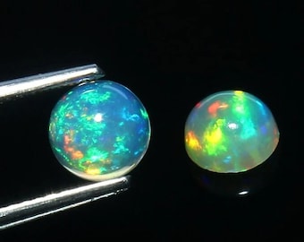 50Pcs Opal-Natural Ethiopian Opal Pair-Opal Cabochon-Welo Fire Opal-Natural Ethiopian Opal-Loose Opal-7x7mm Opal-Round Opal Quality Gemstone