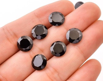 Natural Black Spinel Round Brilliant Cut SIZE CHOICE Loose Stones High Quality Spinel Gemstones, Black Spinel Round Cut, Use ForJewellery