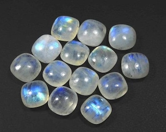 11mm Rainbow Moonstone Cabochon Cushion Gemstone, Rainbow Moonstone Cushion Cabochon Loose Gemstone, Rainbow Moonstone cabochon Gemstone,