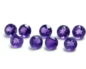 Natural Purple Amethyst Round Faceted Gemstone Loose 7mm Wholesale Lot,Amethyst Round Cut- Calibrated Amethyst- African Amethyst Gemstone