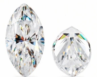 AAA White D E Color Brilliant Cut Marquise Loose Moissanite Gemstone, Pass Diamond test,6x12mm Marquise Brilliant Cut Loose Moissanite Stone