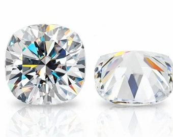 AAA White D E Color Brilliant Cut Cushion Loose Moissanite Gemstone, Pass Diamond test, 6mm to 10mm Cushion Brilliant Cut Moissanite Stone
