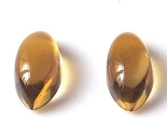 Marquise Yellow Citrine November Birthstone,Cabochon Loose Gemstone Natural Semi Precious Stone Jewelry Supplies,Wholesale Gemstone - 1 Pair
