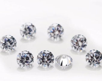 White D E Color Brilliant Cut Round Small Loose Moissanite for Jewelry, Pass Diamond test, 3MM Round Brilliant Cut Loose Moissanite GemStone