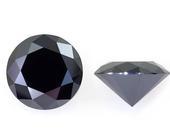 AAA Black D E Color Brilliant Cut Round Loose Black Spinel Gemstone, Pass Diamond test,5x5mm to 10x10mm Round Brilliant Cut Moissanite Stone