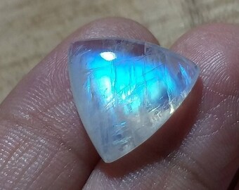 9x9mm Natural Trillion Moonstone Cabochon CALIBRATED, Rainbow Moonstone Loose Stone Cab, Semi Precious Gemstone Lot,Trillion shape flat back
