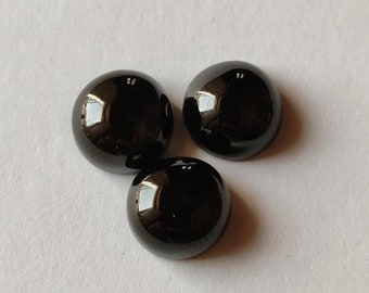 Black D E Color Brilliant Cab Round Loose Black Spinel Gemstone,Pass Diamond test,3x3mm to 10x10mm Round Brilliant Cabochon Moissanite Stone
