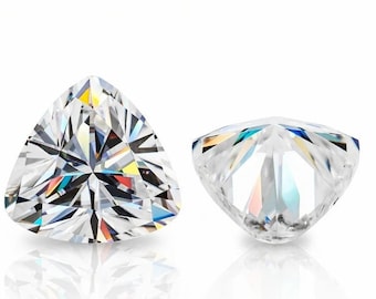 AAA White D E Color Brilliant Cut Trillion Loose Moissanite Gemstone, Pass Diamond test, 6mm to 10mm Trillion Brilliant Cut Moissanite Stone
