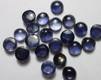 Iolite Natural Gemstone Cabochon 3mm To 10mm Round Lot,CALIBRATED Loose Stone,Semi Precious Cab,Quality Iolite Cabochon Round Loose Gemstone