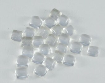 3MM To 15MM Natural White Topaz Square Cabochon Gemstone- AAA+++ Quality Loose white topaz Calibrated Gemstone, Best For jewelry making Gems