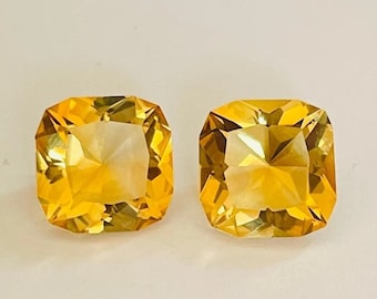 AAA Quality 100% Natural Citrine Pair Cushion Shape Faceted Cut Stone,Calibrated Size Cut Loose Gemstone,Making For Jewelry 7mm 8mm 9mm 10mm