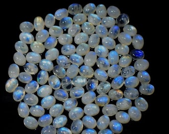 Natural Moonstone Cabochon Wholesale Lot,Moonstone Oval Shape Gemstone, Amazing Quality Moonstone Loose Gemstone Size 7X9 MM For Jewelry Use