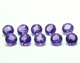 Natural Purple Amethyst Round Faceted Gemstone Loose 6mm Wholesale Lot,Amethyst Round Cut- Calibrated Amethyst- African Amethyst Gemstone
