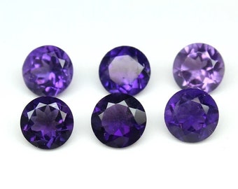 Natural 5x5mm Amethyst Round-Faceted Amethyst-February Birthstone-Amethyst Round-Round Cut Amethyst-Loose Amethyst-Faceted Round Gemstone