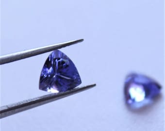 Natural AAA Tanzanite Trillion faceted cut loose gemstone, matching Pair in 4mm, 5mm & 6mm in AAA+ Tanzanite Pair, blue fine tanzanits stone