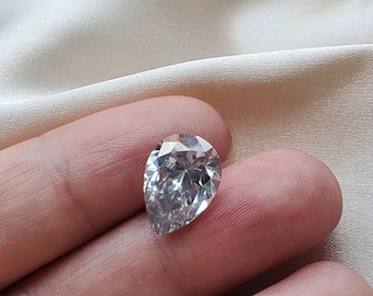 AAA White D E Color Brilliant Cut Pear Loose Moissanite Gemstone, Pass Diamond test, 6x9mm to 10x14mm Pear Brilliant Cut Moissanite GemStone