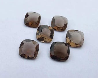 Natural Smoky Quartz Faceted Cut,CALIBRATED Quartz Cushion Cut,Semi Precious Loose Gemstone,Good Quality Faceted Cut,jewelry making Gemstone