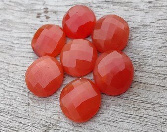Natural Carnelian Round Shape Checker Cut Flat Back Calibrated Wholesale Gemstones, All Sizes Available Gemstone For Jewelry Making, 5m- 20m