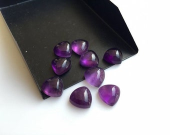 100% Natural Purple Amethyst Trillion Cabochon Size 3X3MM To 15X15MM AAA Purple Amethyst Trillion Flat back Cabochon Calibrated Size Loose