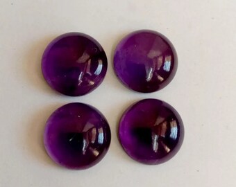 3mm Natural Purple Amethyst Cabochon Flat Back Top Quality Calibrated Natural AAA+ Quality Round Shape Loose Gemstones, All Sizes Available
