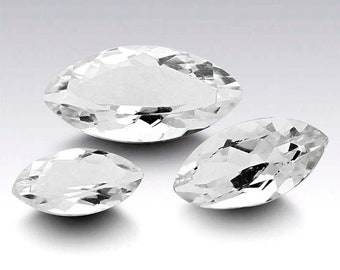Natural Crystal Quartz Marquise Faceted Cut 3X6MM- 8X16MM Loose Gemstone 3X6MM,4X8MM,5X10MM,6X12MM, 7X14MM,8X16MM Calibrated Size Loose Gems