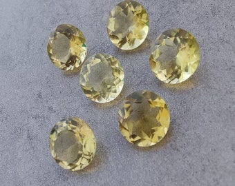 Natural Lemon Quartz Faceted Cut, Calibrated Round Semi Precious Loose Gemstone, Wholesale Good Quality Cut, jewelry making Gemstone