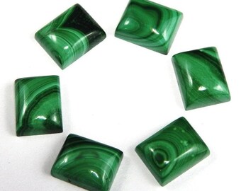 Natural Malachite Octagon Cabochon, Flatback Malachite, Calibrated Size Loose Gemstone, Size Available 3x5 MM to 12x16 MM, jewelry Making