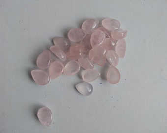 Natural Rose Quartz Pear Shape Cabochon Flat Back Calibrated Tear Drop Shape Quality Wholesale Gemstones,All Sizes Semi Precious Gemstone
