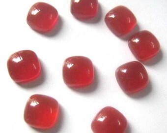 Natural Red Onyx Cushion Shape Cabochon Flat Back Calibrated Wholesale Gemstones,All Sizes Available Gemstone For Jewelry Making, 5m to 20mm