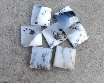 Natural Dendrite Opal Square Shape Cabochon Flat Back Calibrated Wholesale Gemstones,Quality All Sizes Available,Gemstone For Jewelry Making