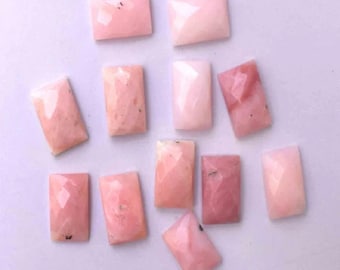 Natural Pink Opal, Pink Opal Octagon Rose Cut, Opal Back Flat Gemstones, Sizes 5x7MM To 12x16MM Gemstone, lot for jewellery Pink Opal Smooth