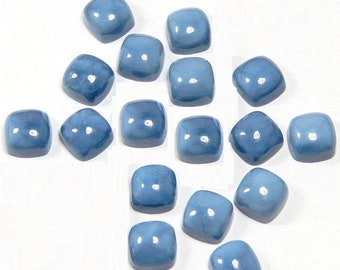 Natural Blue Opal CushionShape Cabochon Flat Back Calibrated Wholesale Gemstones,All Sizes Available Gemstone For Jewelry Making, 5m to 20mm