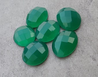 Green Onyx Oval shape Gemstone, Checker Cut for making beautiful jewelry,Natural Green Onyx Cut Handmade Loose Gemstone,best QualityGemstone