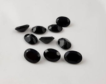 Black Onyx Oval shape Gemstone, Faceted Cut for making beautiful jewelry, Natural Black Onyx Handmade Loose Gemstone,best Quality gemstone