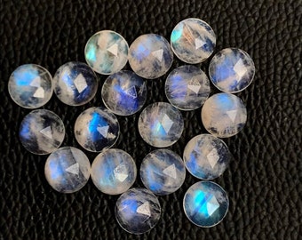 Natural Rainbow Moonstone Round Shape Rose cut AAA Quality Calibrated Gemstones, Gemstone Lot For Jewelry Making,round Shape Briolette Cut
