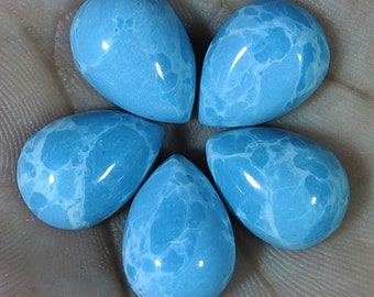 Natural Larimar Pear shape Gemstone, Cabochon for making jewelry Gemstone, Larimar Handmade Loose Gemstone, All Sizes Available gemstone