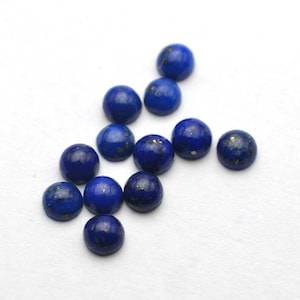 Natural Lapis Lazuli Cabochon: Round Flat Back Gemstone (5mm to 20mm)