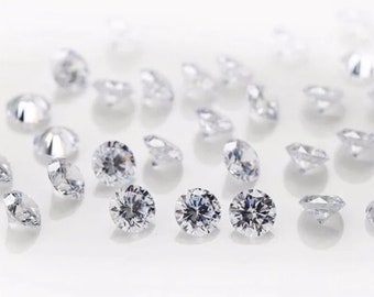 White D E Color Brilliant Cut Round Small Loose Moissanite for Jewelry, Pass Diamond test, 3mm to 6mm Round Brilliant Cut Moissanite Stone,